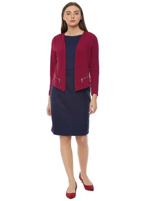 zipper detail long sleeved blazer - 16565047 - Standard Image - 3