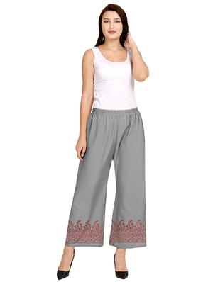 high rise embroidered palazzo - 16565162 - Standard Image - 3