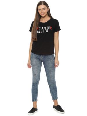 round neck quirky text tee - 16565573 - Standard Image - 3