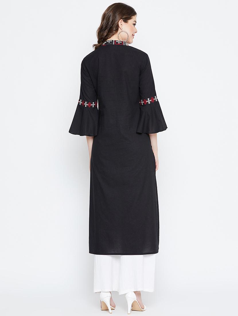 embroidered straight kurta - 16565623 - Zoom Image - 3