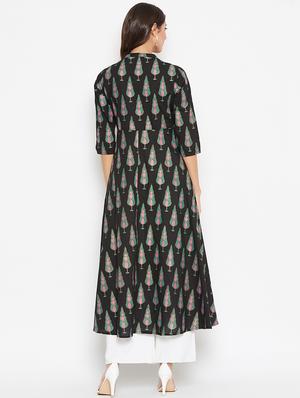 printed flared kurta - 16565634 - Standard Image - 3