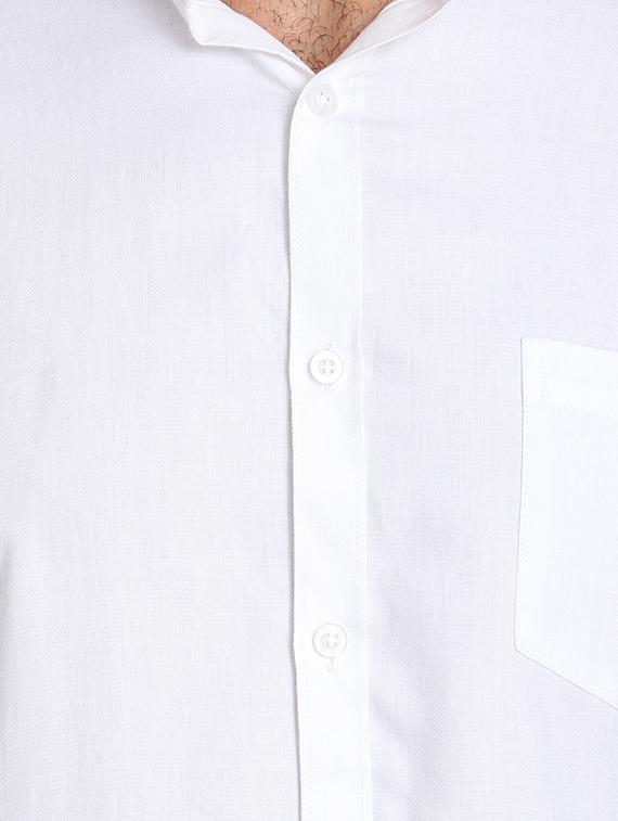 white solid casual shirt - 16565667 - Zoom Image - 3