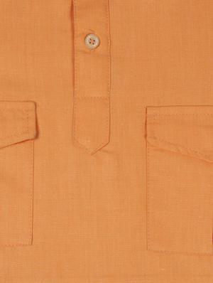 orange cotton kurta - 16565729 - Standard Image - 3