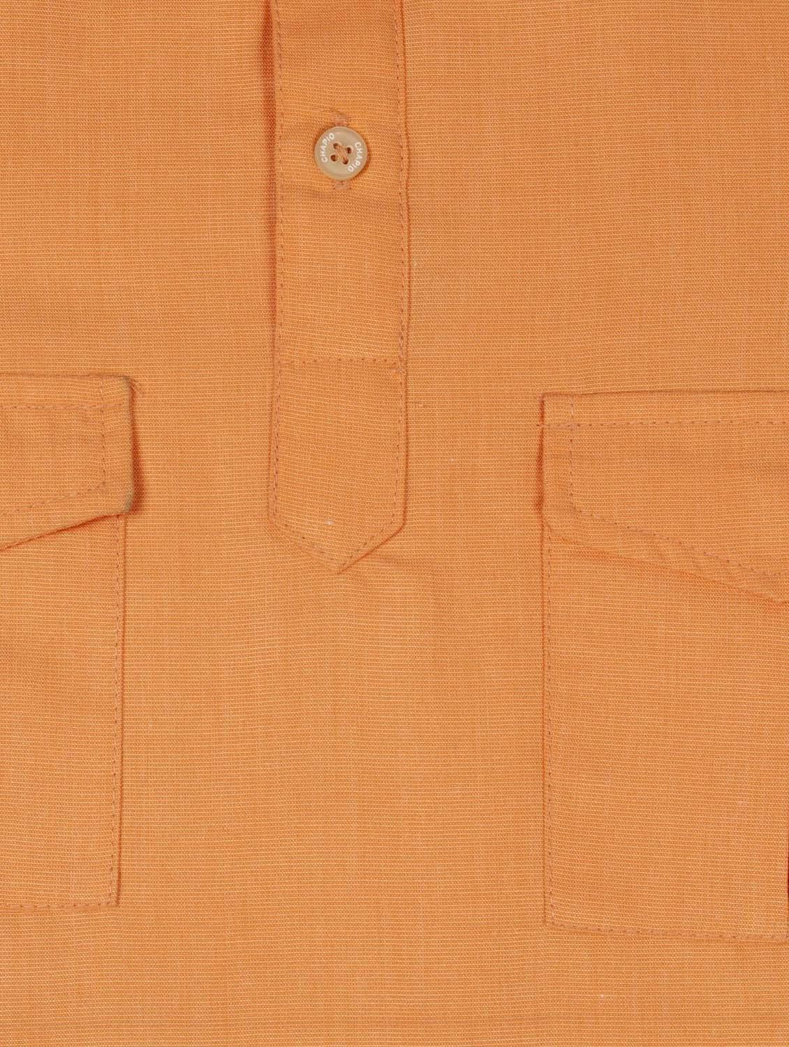 orange cotton kurta - 16565729 - Zoom Image - 3