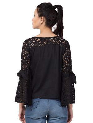 bell sleeved solid top - 16565918 - Standard Image - 3