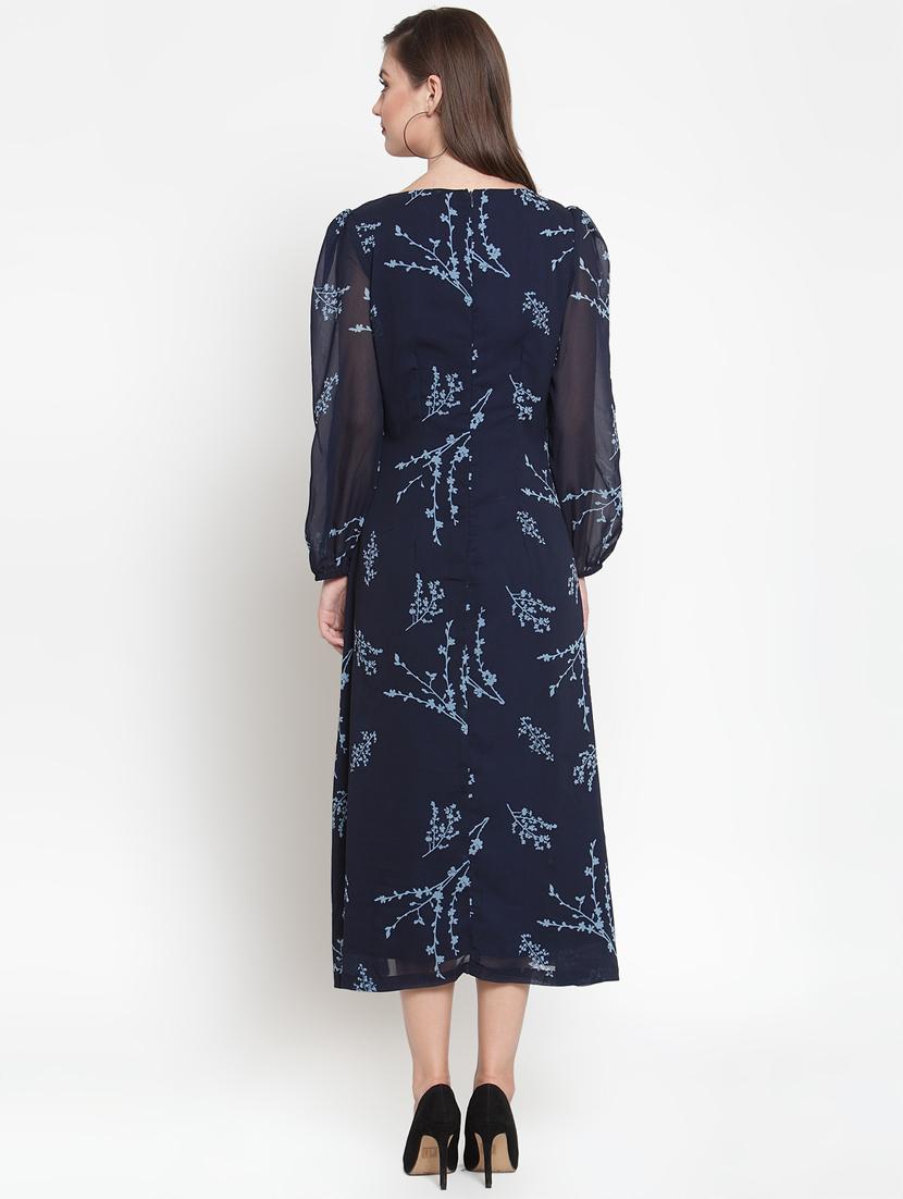 puff sleeved floral a-line dress - 16566357 - Zoom Image - 3