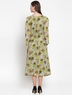 puff sleeved floral a-line dress - 16566362 - Standard Image - 3