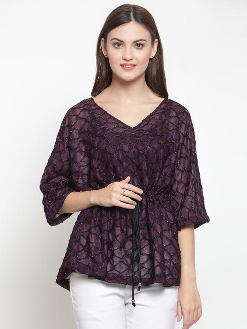 drawstring kimono sleeved top - 16566373 - Standard Image - 1