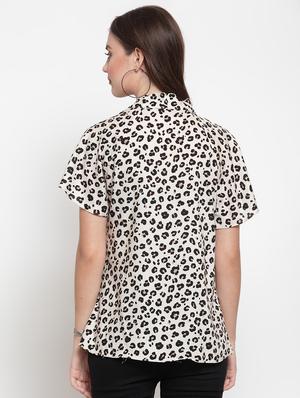 tie knot animal print top - 16566376 - Standard Image - 3