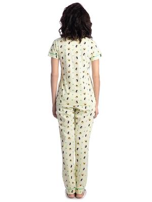 lapel neck quirky nightwear set - 16566396 - Standard Image - 3