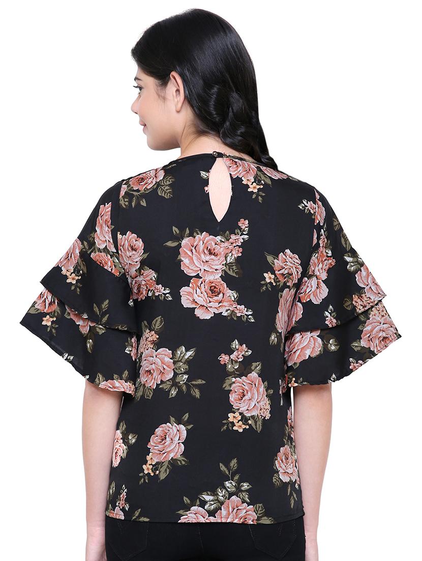 bell sleeved floral top - 16566506 - Zoom Image - 3