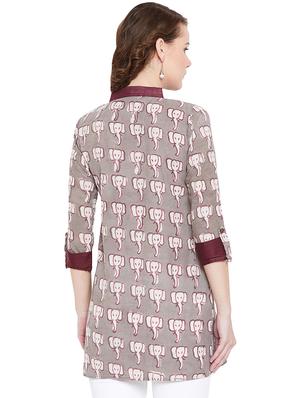 printed a-line kurti - 16566935 - Standard Image - 3