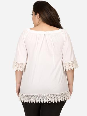 off shoulder lace detail plus top - 16567051 - Standard Image - 3