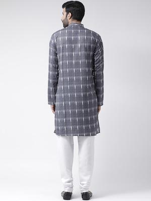grey printed kurta pyjama set - 16567409 - Standard Image - 3