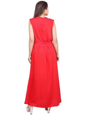 tie knot button detail maxi dress - 16567589 - Standard Image - 3