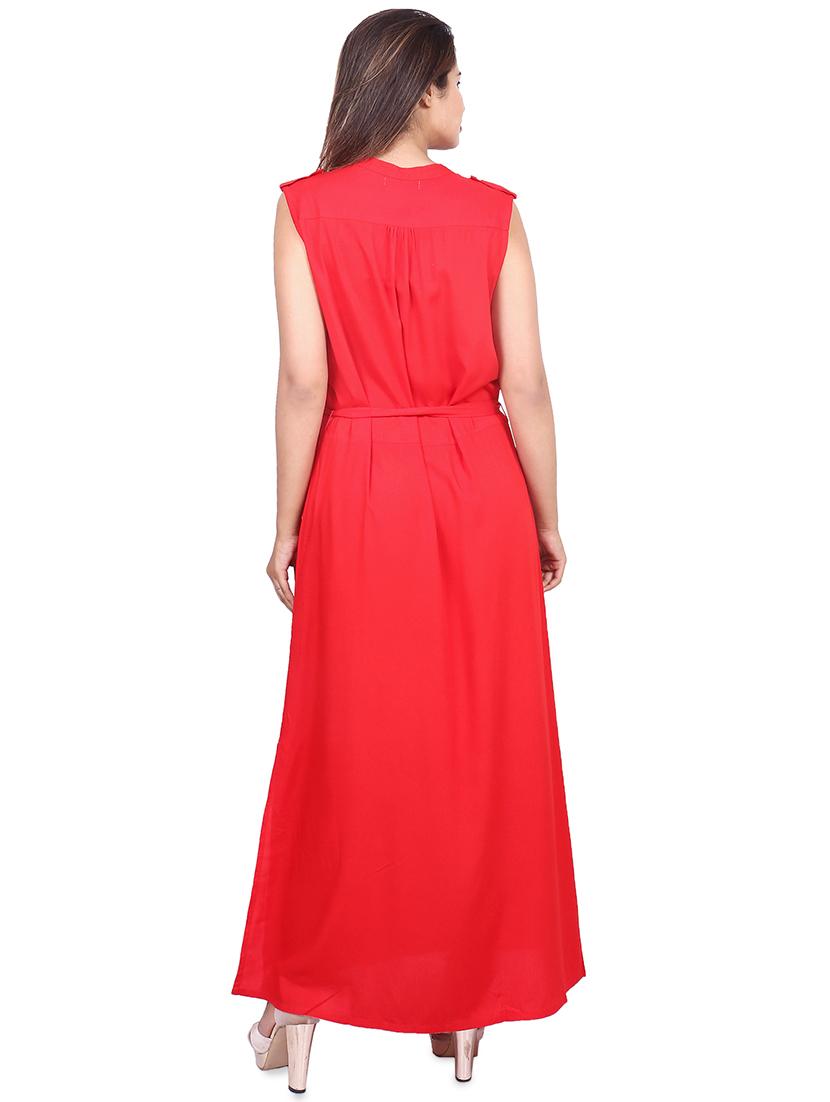 tie knot button detail maxi dress - 16567589 - Zoom Image - 3
