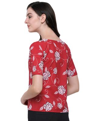 boat neck floral print top - 16567649 - Standard Image - 3