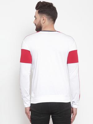 white cut & sew color block t-shirt - 16567850 - Standard Image - 3