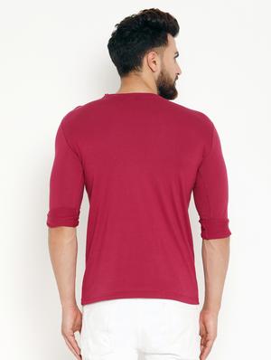 maroon solid t-shirt - 16567859 - Standard Image - 3