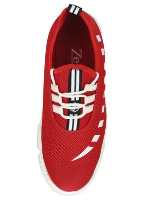 red mesh lace up sneakers - 16567896 - Standard Image - 3
