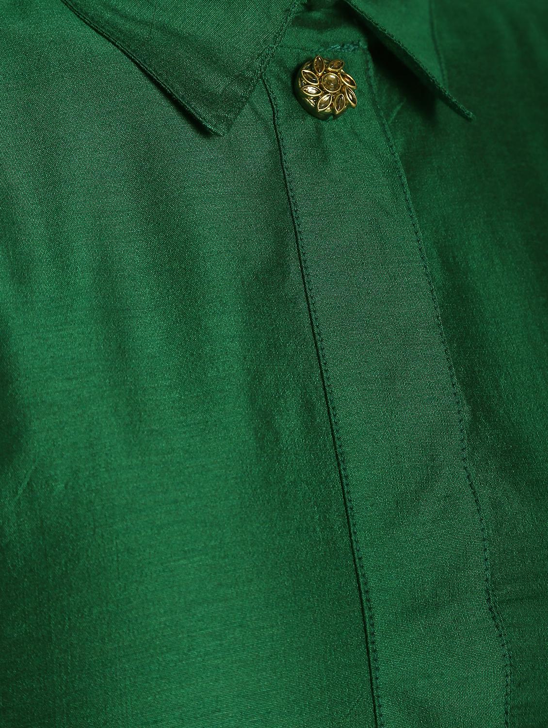 solid high-low silk asymmetric kurta - 16568768 - Zoom Image - 6
