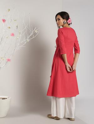 solid angrakha kurta - 16568771 - Standard Image - 3