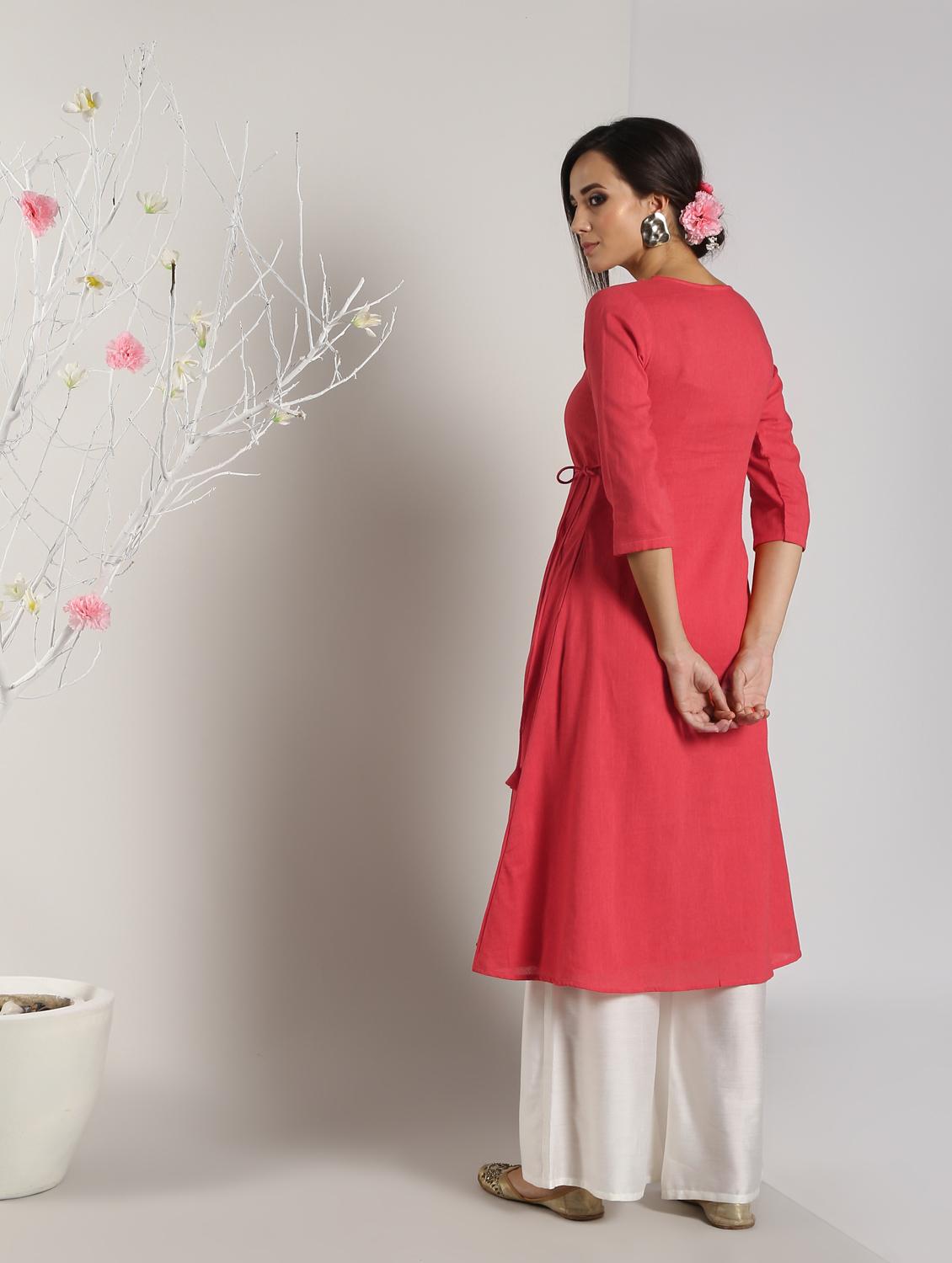 solid angrakha kurta - 16568771 - Zoom Image - 3