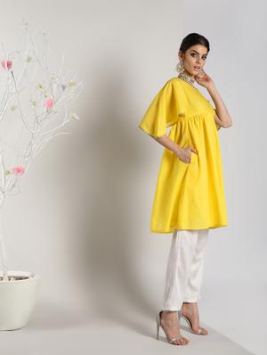 solid flared kurta - 16568790 - Standard Image - 3