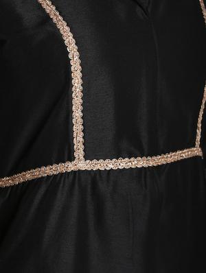 solid silk high slit kurta - 16568800 - Standard Image - 6