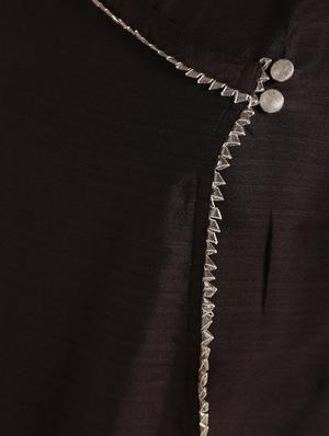 solid silk angrakha kurta - 16568801 - Standard Image - 6