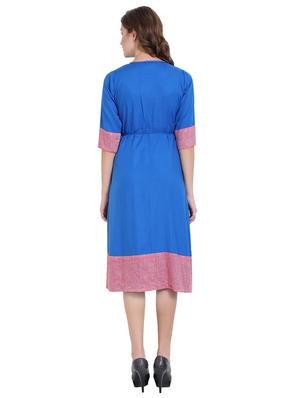 tassel tie up contrast a-line dress - 16568864 - Standard Image - 3