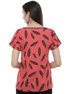 contrast bow detail floral top - 16569261 - Standard Image - 3