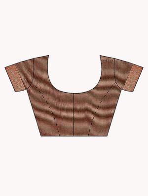bordered woven saree with blouse - 16569292 - Standard Image - 3