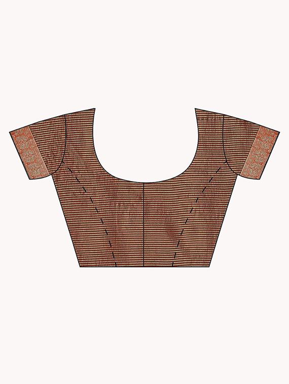 bordered woven saree with blouse - 16569292 - Zoom Image - 3