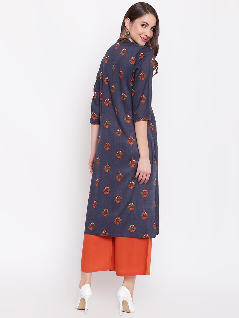 floral kurta palazzo set - 16569550 - Zoom Image - 3