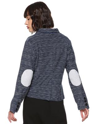 contrast patch sleeved blazer - 16569924 - Standard Image - 3