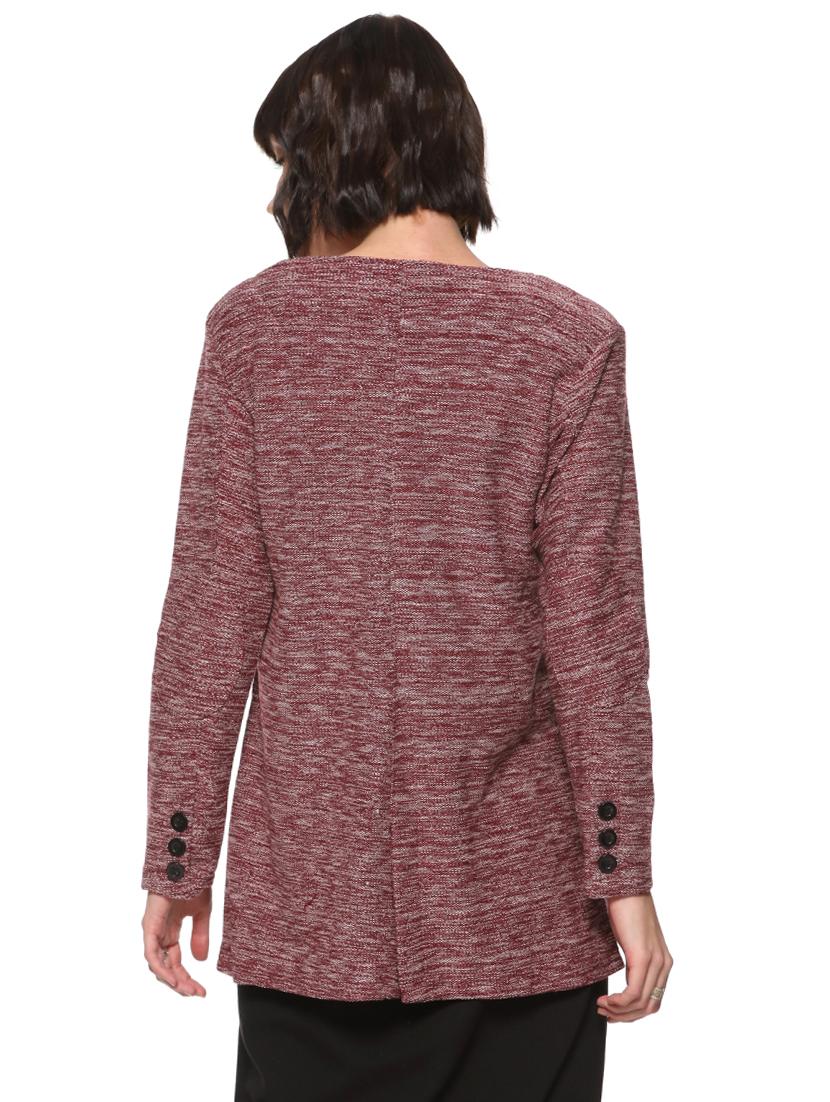 pocket slit melange blazer - 16569925 - Zoom Image - 3