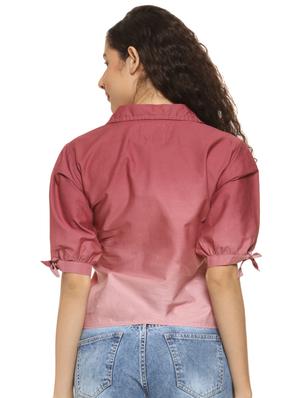 tie front ombre shirt - 16570005 - Standard Image - 3
