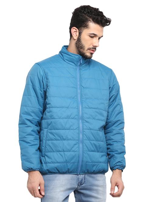 blue solid bomber jacket - 16570194 - Standard Image - 1