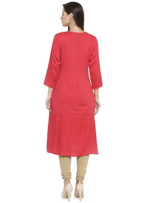 embroidered a-line kurta - 16570300 - Standard Image - 3