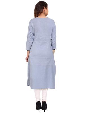 embroidered straight kurta - 16570301 - Standard Image - 3