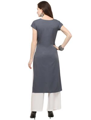 printed straight kurta - 16570305 - Standard Image - 3