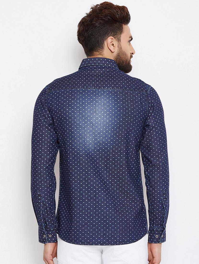 blue printed casual shirt - 16570649 - Zoom Image - 3