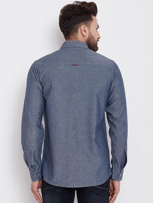 grey self design casual shirt - 16570651 - Standard Image - 3