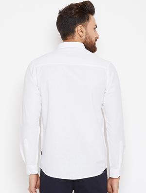 white solid casual shirt - 16570659 - Standard Image - 3