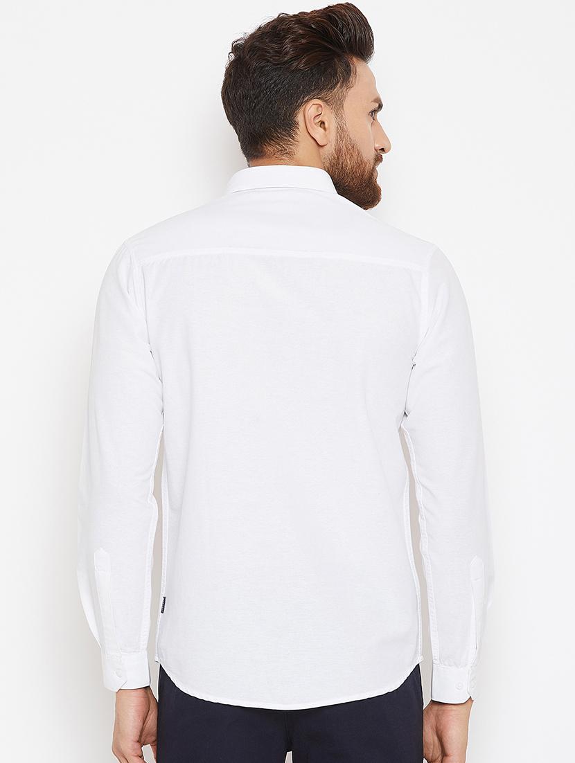 white solid casual shirt - 16570659 - Zoom Image - 3