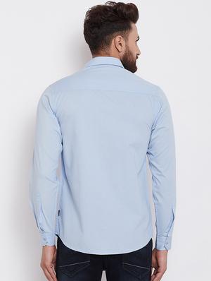 light blue solid casual shirt - 16570661 - Standard Image - 3