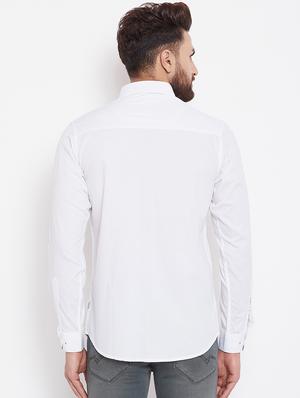 white solid casual shirt - 16570662 - Standard Image - 3
