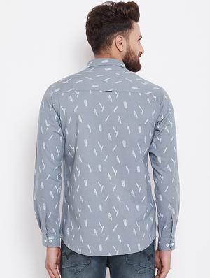 grey printed casual shirt - 16570664 - Standard Image - 3