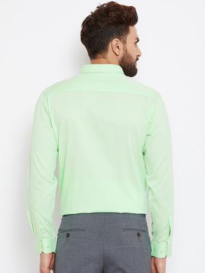 green solid formal shirt - 16570678 - Standard Image - 3